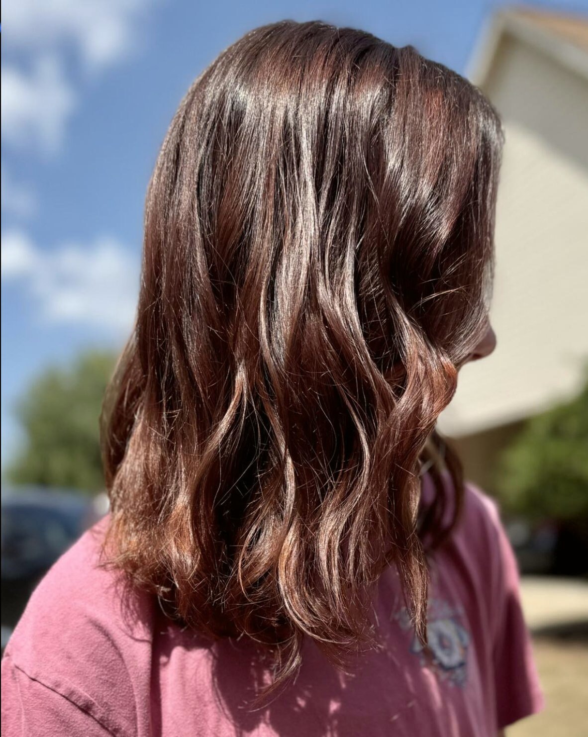 Auburn balayage color work