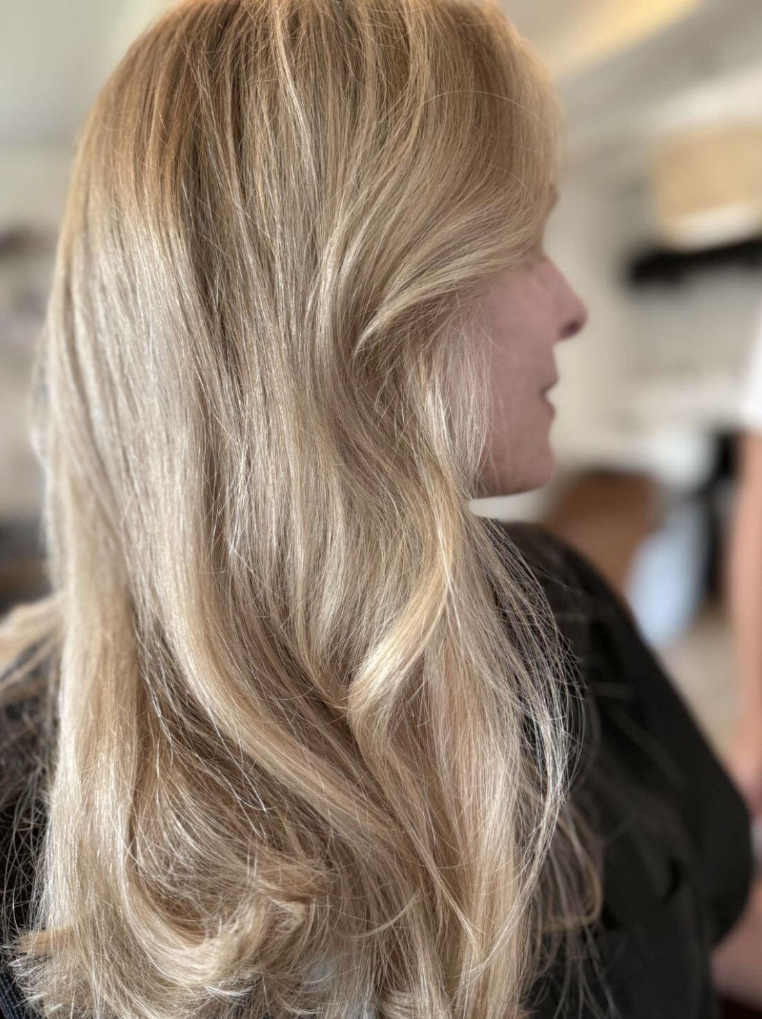 Blonde layered cut and color