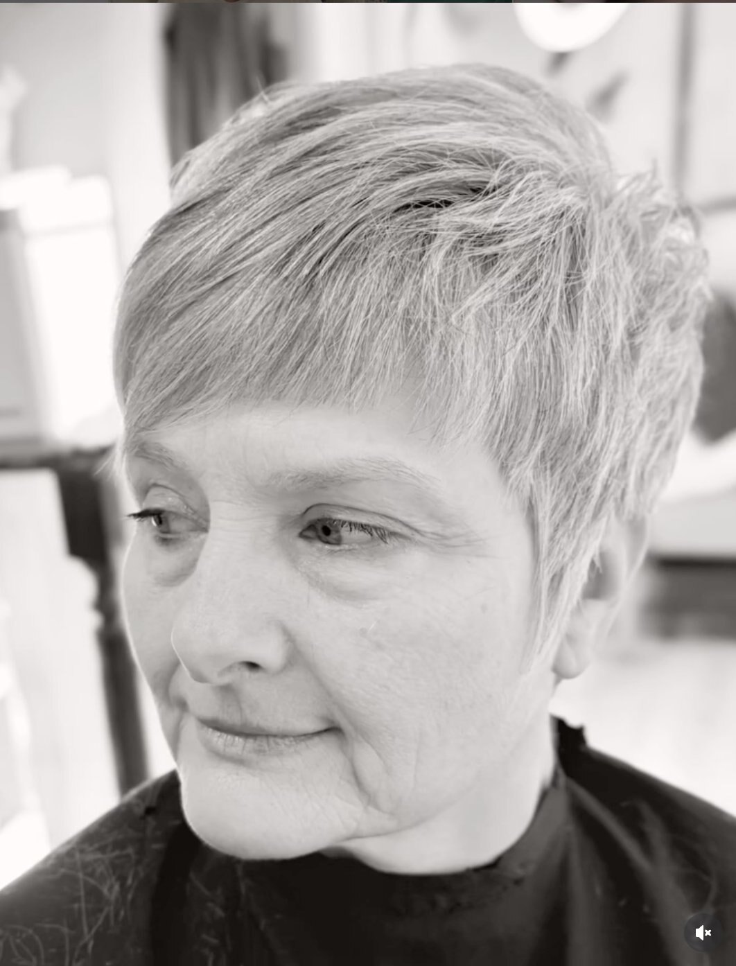 Silver pixie cut